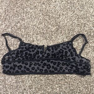 PINK Floral Black and Gray Bralette/top